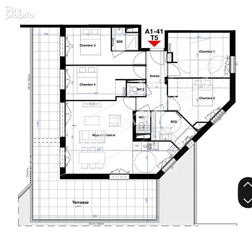 BRON Appartement T5 93m² + terrasse 46m² - photo 5