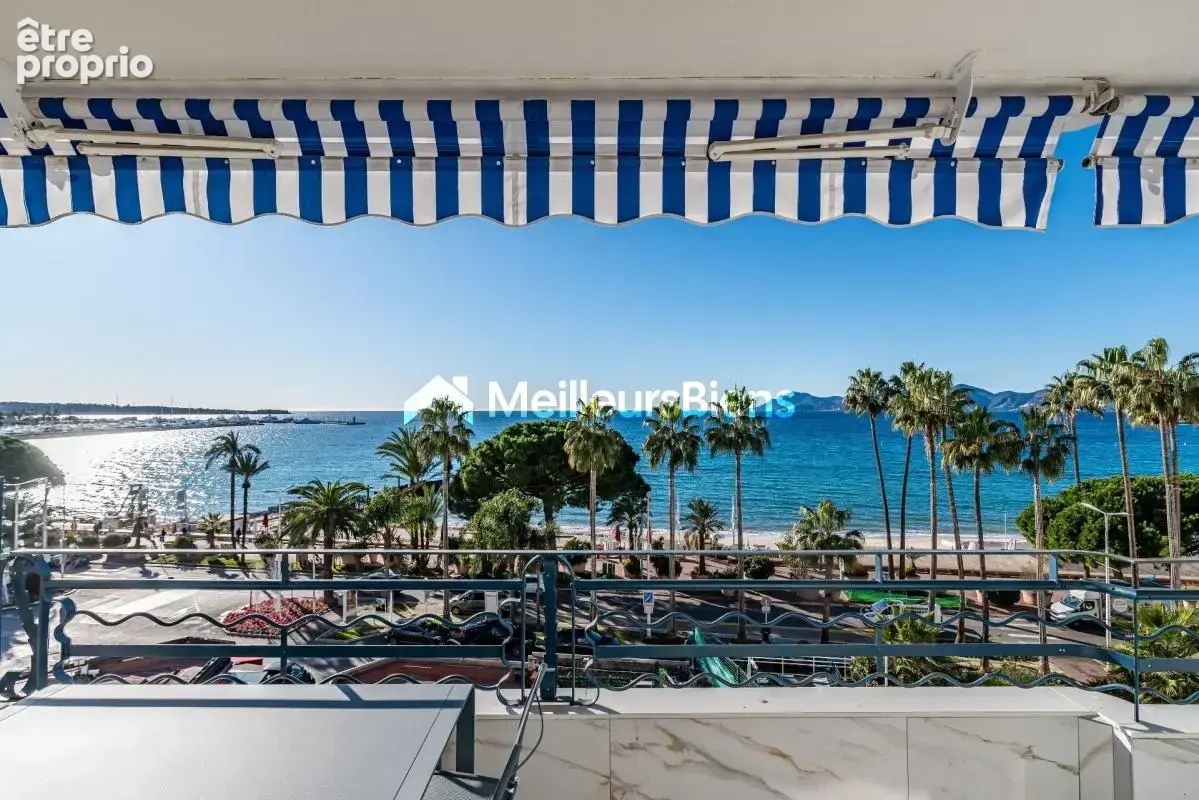 Cannes-Croisette, superbe appartement 4ème étage : 2 chambres, terrasse, vue mer - photo 2