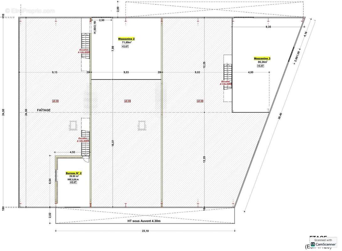 étage Les plans ont évolué, nouveaux agencements - Commerce à MACON