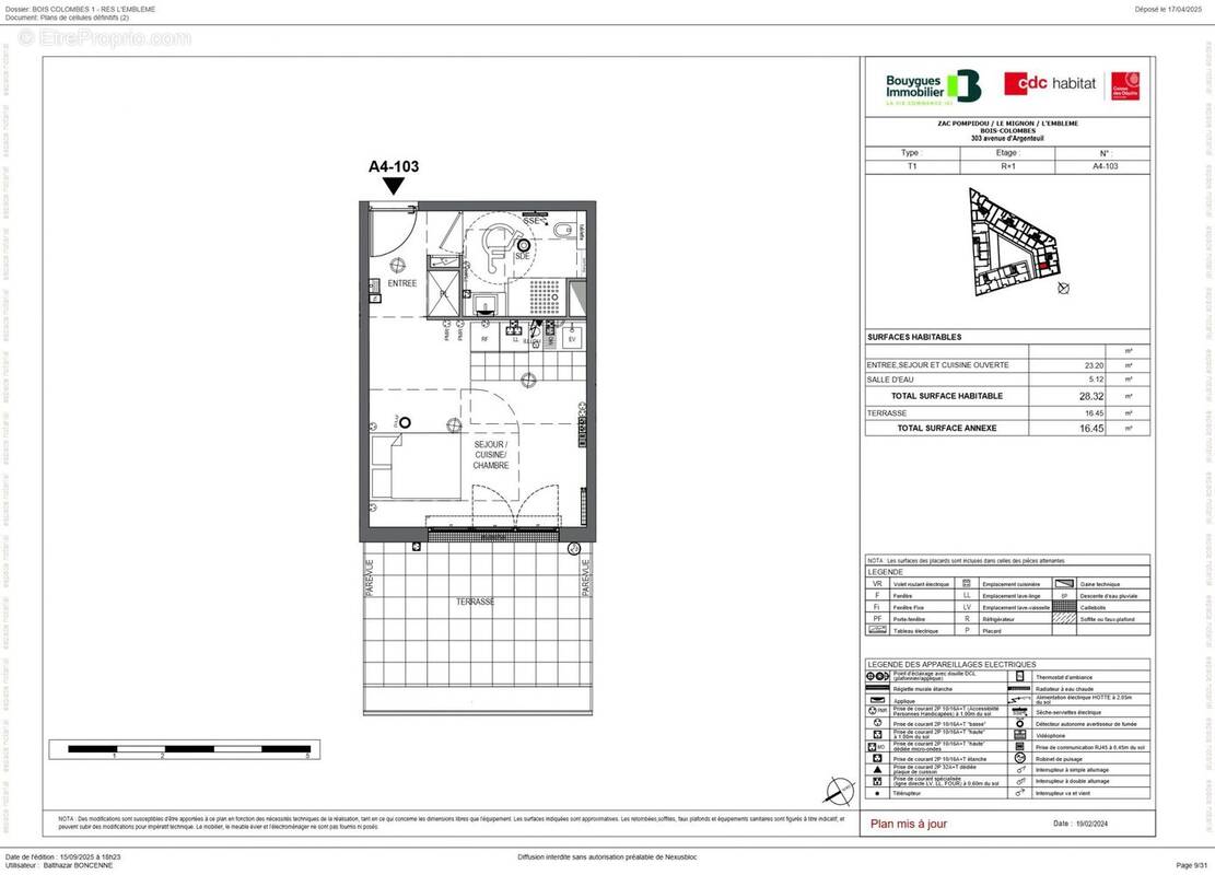 Appartement à BOIS-COLOMBES