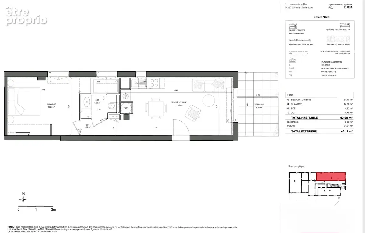 Golfe-Juan  2P appartement avec jardin - Résidence en front de mer - photo 3