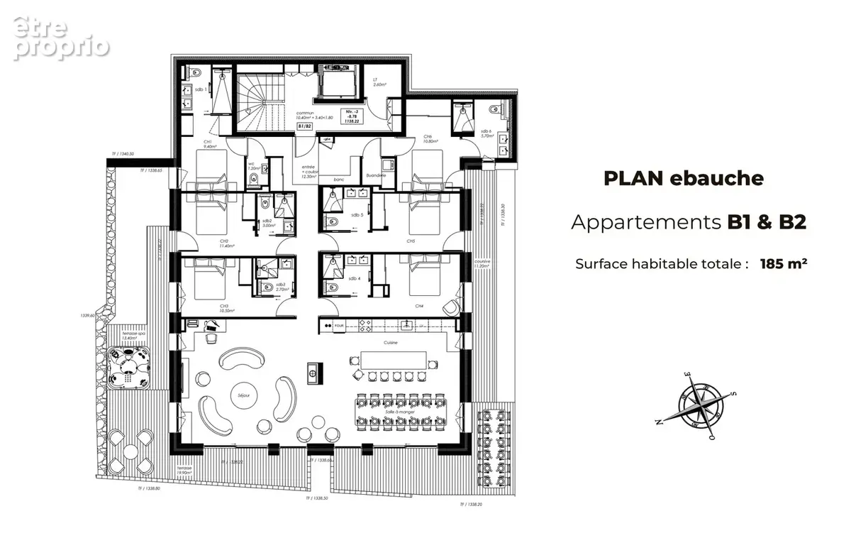 Appartement type T6  haut de gamme à vendre 200 m2 Saint-Martin-de-Belleville Domaine des 3 Vallées - photo 4