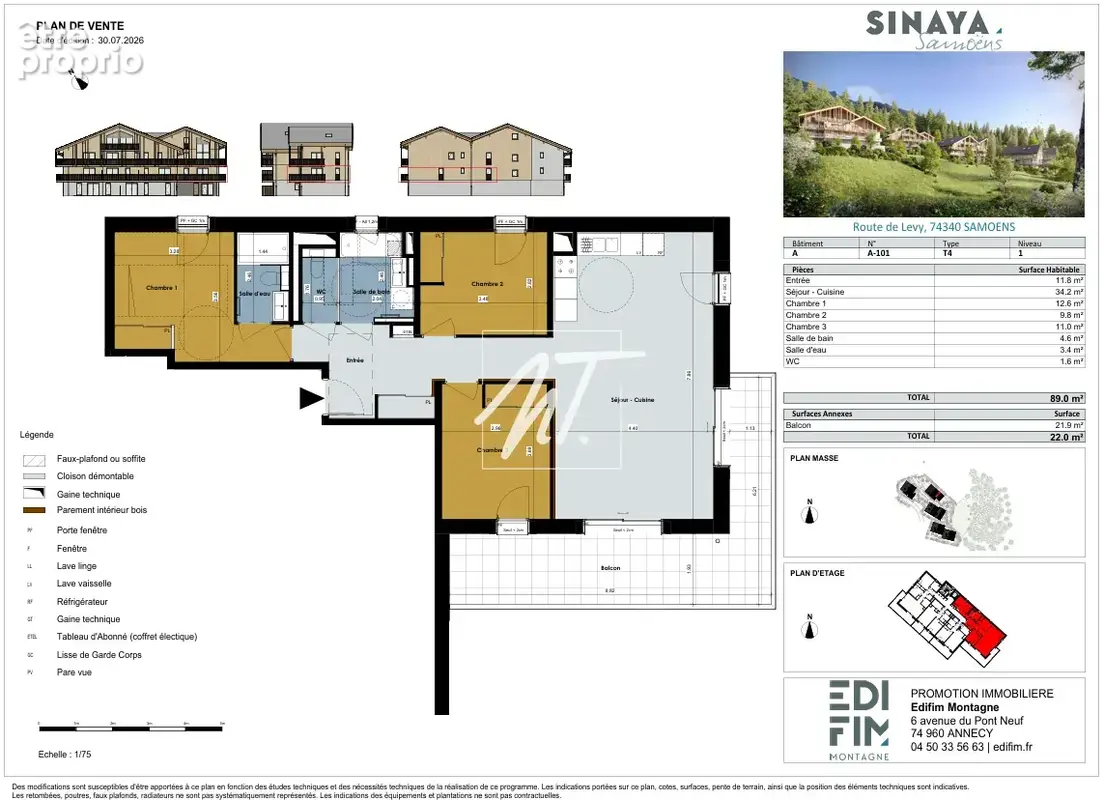 Appartement 4 pièces + coin montagne 81.6 m2 avec balcon - photo 3