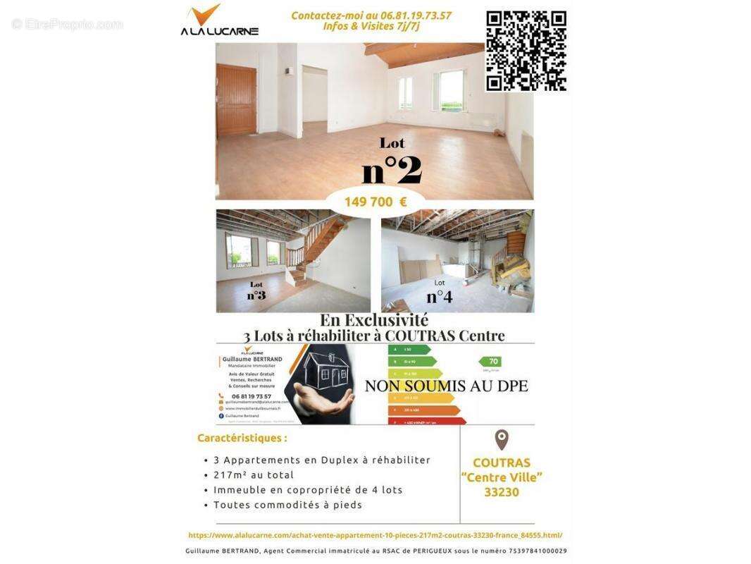 Appartement à COUTRAS