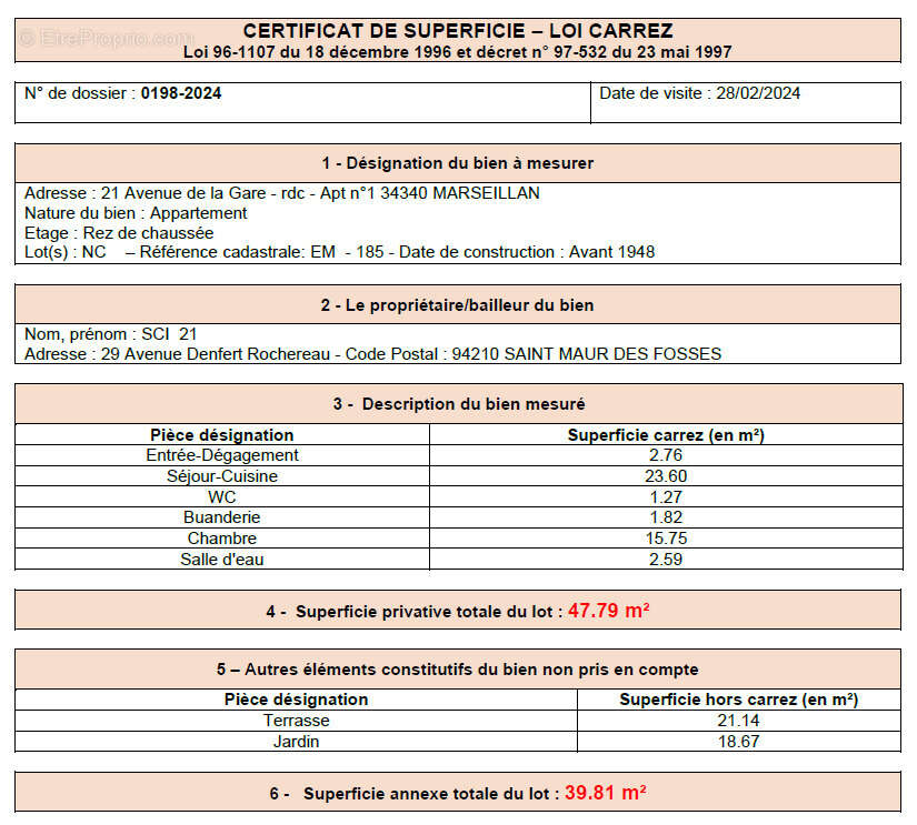 Appartement à MARSEILLAN
