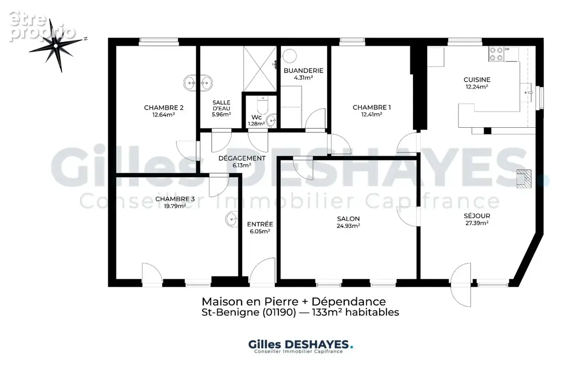 Maison ancienne en pierre de plain-pied – 133 m² – dépendance - photo 9