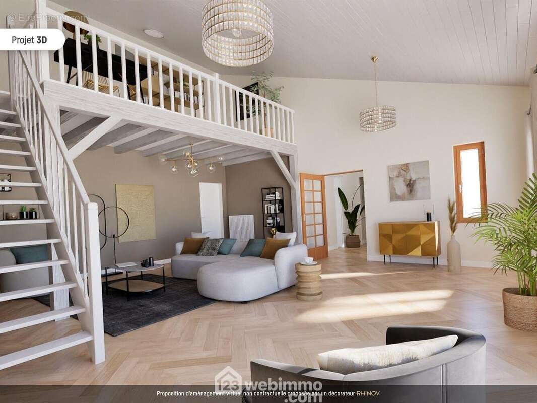 Proposition virtuelle 3D d&#039;aménagement... - Maison à PAMPROUX