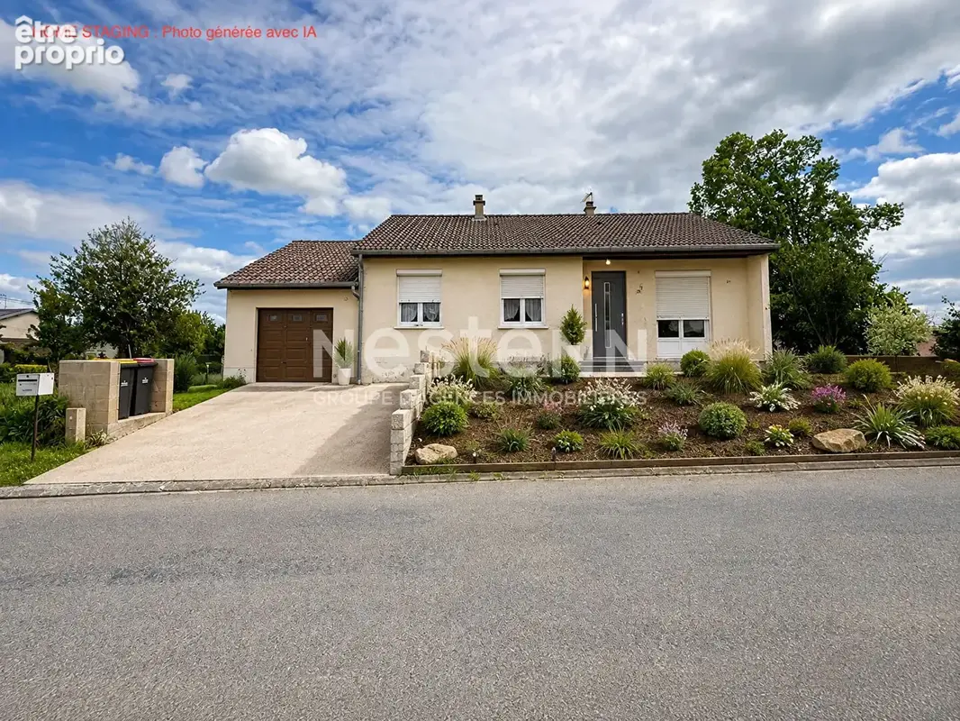 EVRES : Maison de plain pied, 4 pièces, 3 chambres, garage et jardin - photo 4