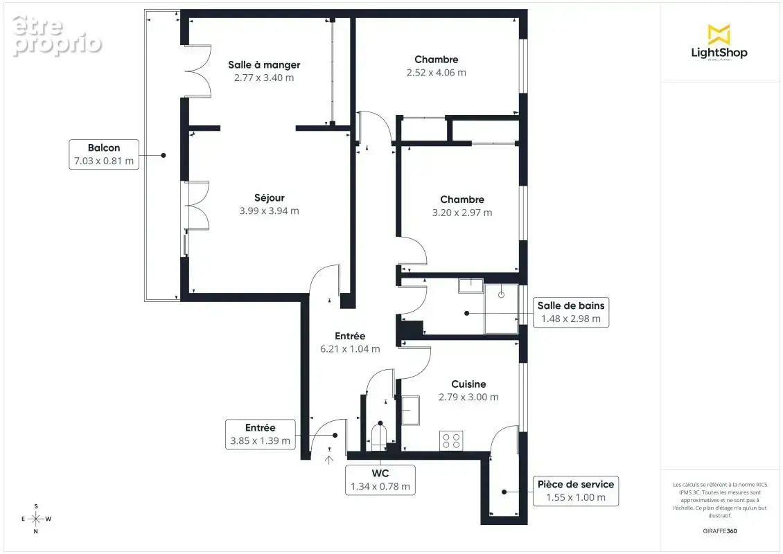 Appartement T3 de 72,59 m2 dernier étage avec balcon et garage - Entre Dalby et Toutes Aides à Nantes - photo 18
