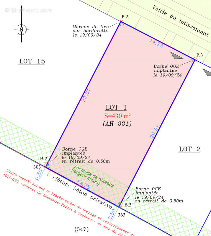 Terrain à bâtir viabilisé 430 m2 à Salles - photo 3