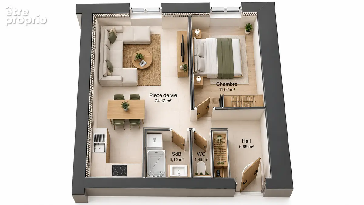 Photo Appartement à Grezieu-La-Varenne au prix de 140 000€