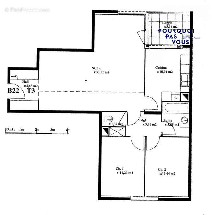 Plan appartement - Appartement à LYON-4E