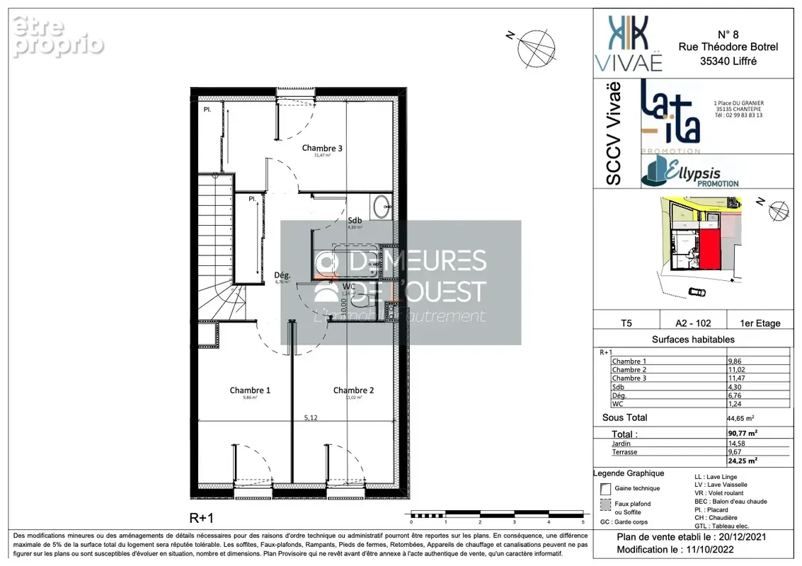 Maison de ville neuve 91 m2 située en plein centre-ville de Liffré - 6 pièces. - photo 13