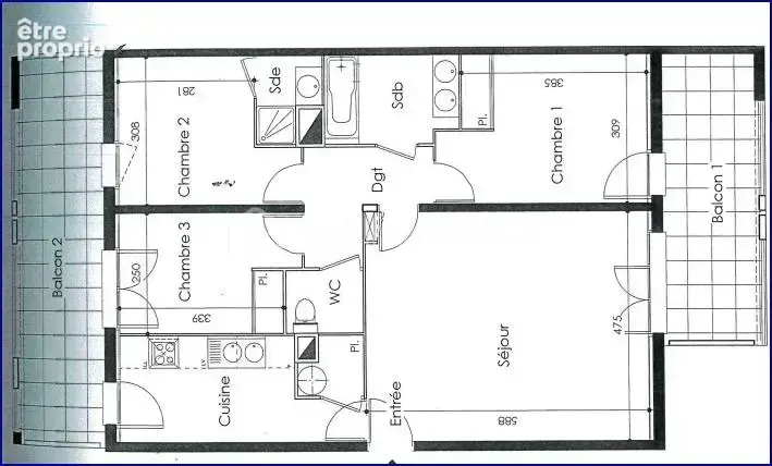 Type 4 traversant de 86 m² avec 2 BALCONS – Secteur Trois Cocus / Borderouge - photo 13