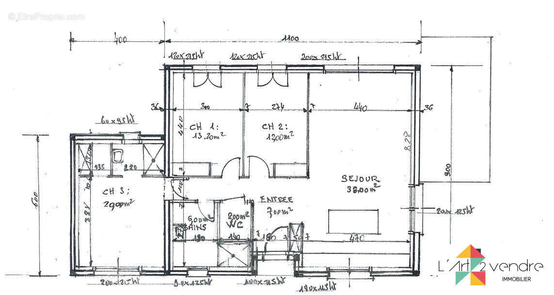 Projet plan interieur - Terrain à RESSONS-SUR-MATZ