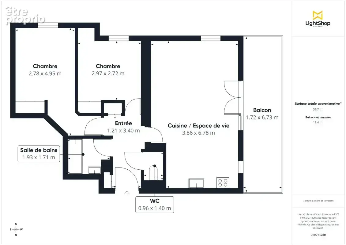 Splendide Appartement 3 pièces de 57,5 m² avec balcon et parking – Rue Pascal Triat, Bruges - photo 15