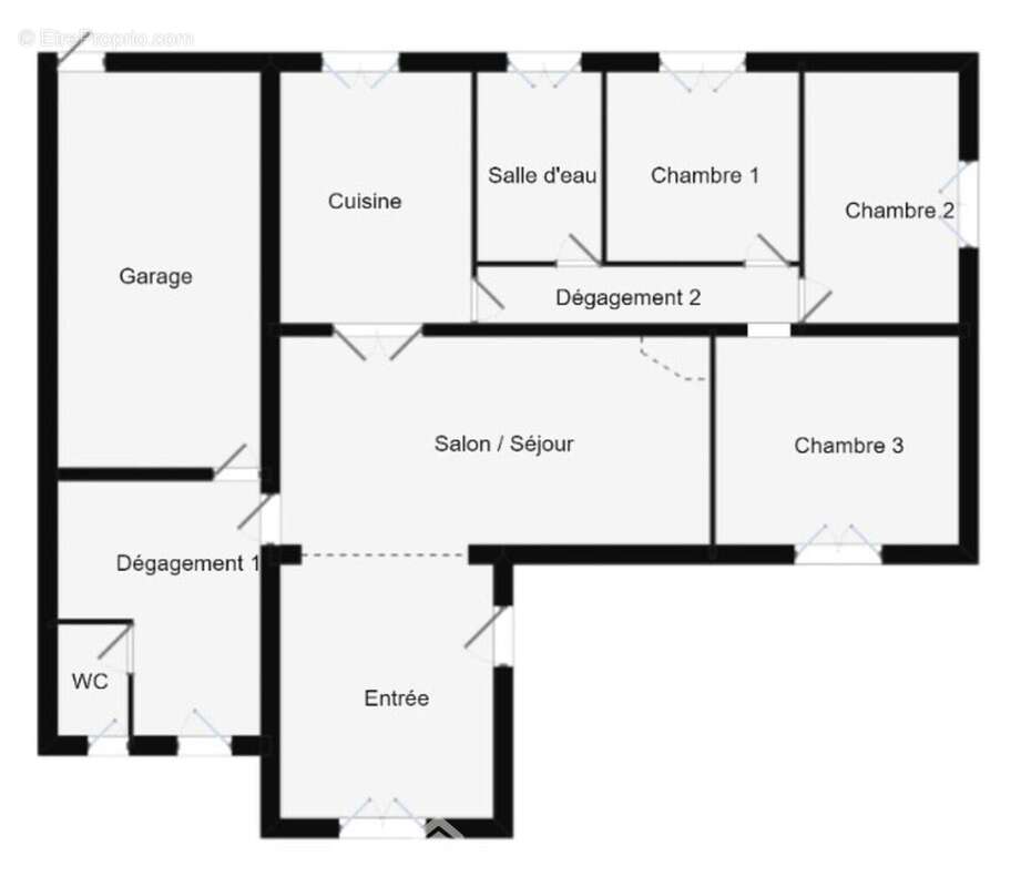 Vue sur le plan du rez de chaussé - Maison à CORNE