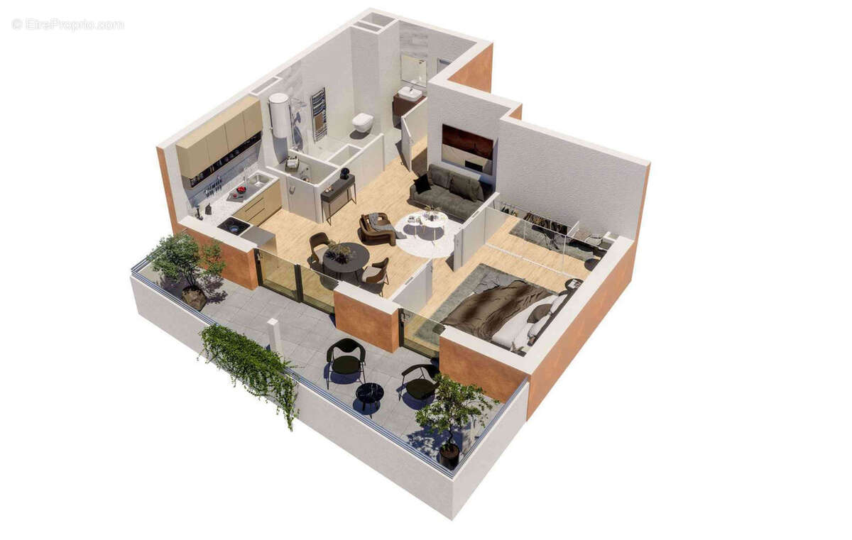 Ceret : appartement 2 pieces − garage − terrasse - photo 3