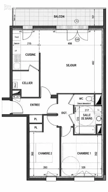 Vertou - Proche bourg - T3 de 79 m² - En parfait état - Grand balcon - 2 places de parking en sous-sol - photo 10