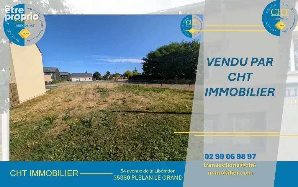 Terrain à bâtir de 430 m2 en centre-ville de plélan-le-grand (35380) avec cht immobilier - photo 1