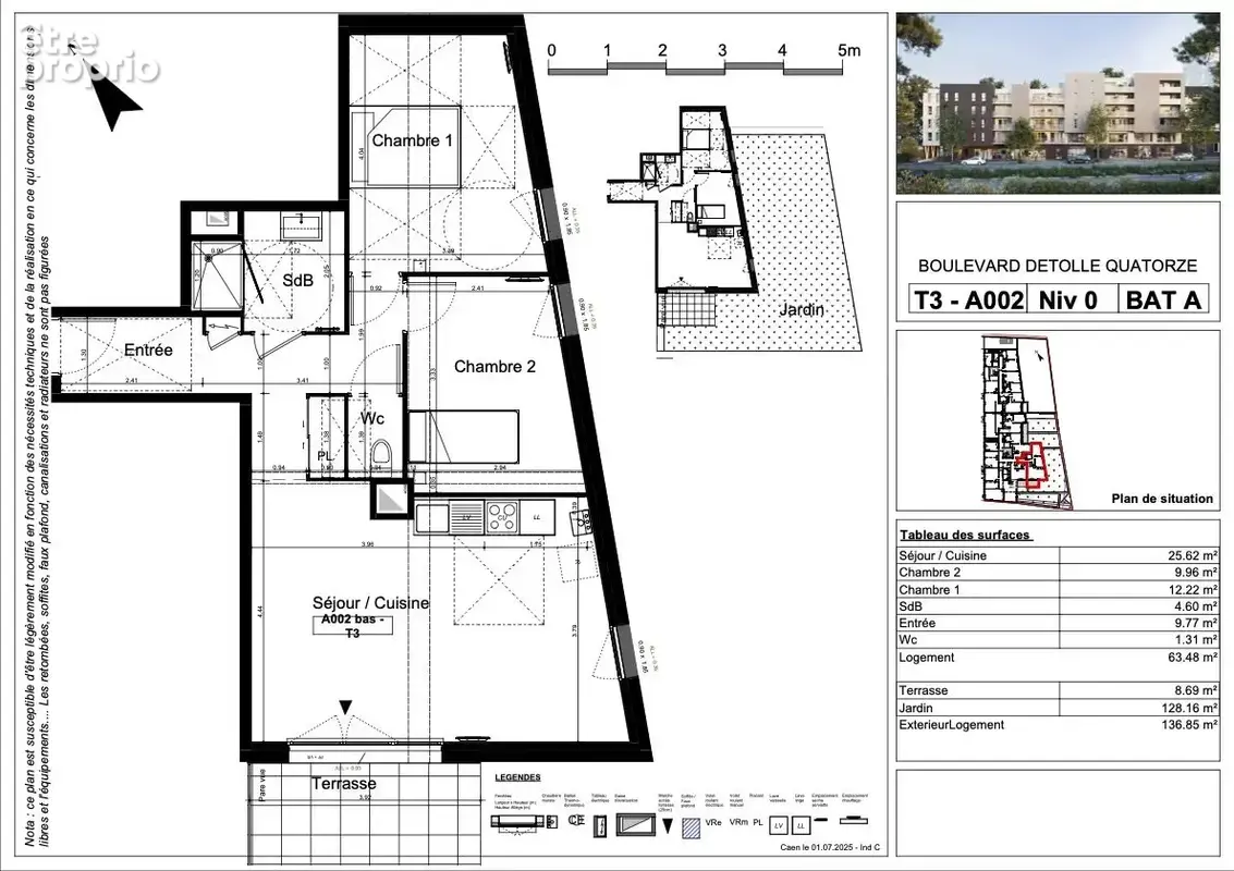 Appartement 63 m² à Caen  - photo 2