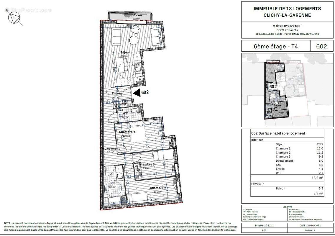 Appartement à CLICHY