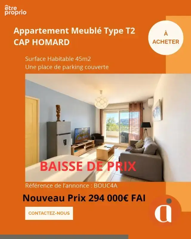 A ACHETER T2 Meublé EN R+1 - Résidence Les Boucaniers - photo 1
