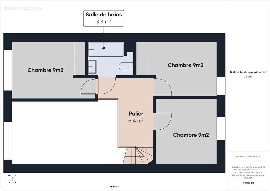 Duplex 90 m² – Terrasse 30 m² – 4 ch – Parking - photo 14