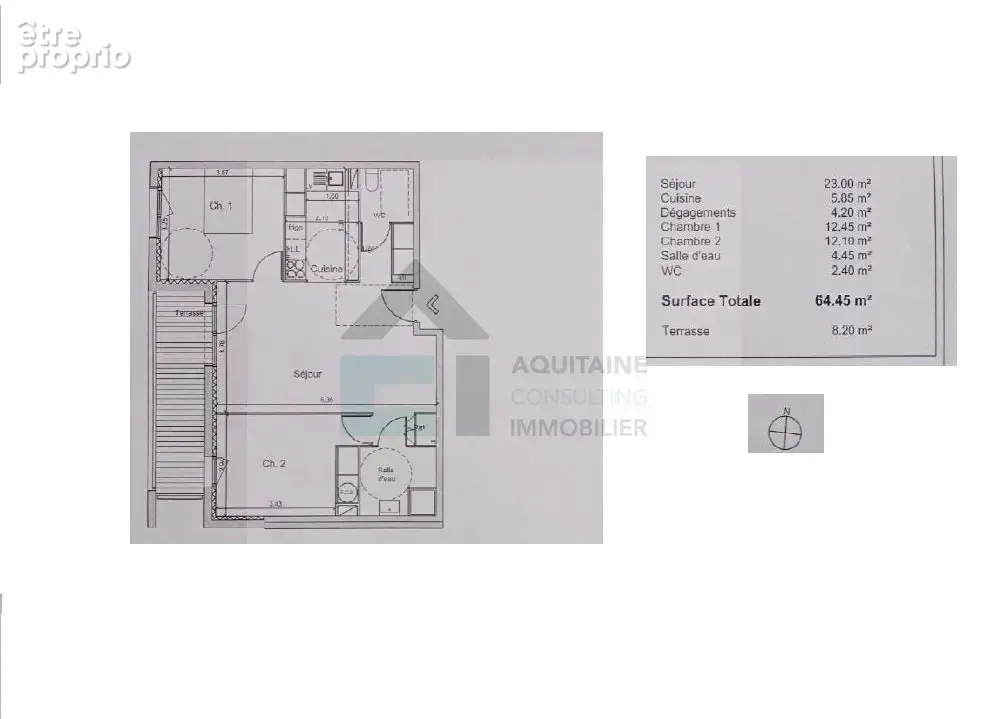 Merignac 33700 - appartement t3 - 65 m² - parking/balcon - photo 4