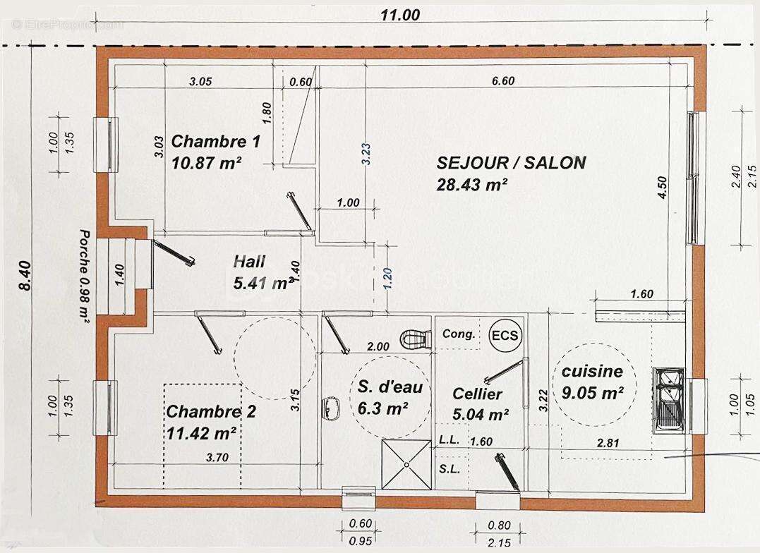 Maison de plain-pied 76 m² – 2 chambres – Jardin de 668 m² – Vendue louée – Rétaud - photo 9