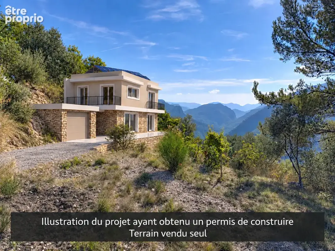 Pierrefeu   Terrain de 1 562 m2 exposé sud avec permis de construire accordé - photo 2