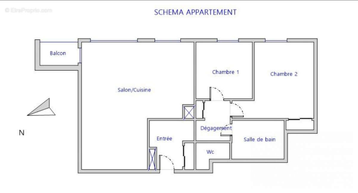 Plan clair et fonctionnel  circulation fluide entre espace jour et nuit. - Appartement à FRANCHEVILLE