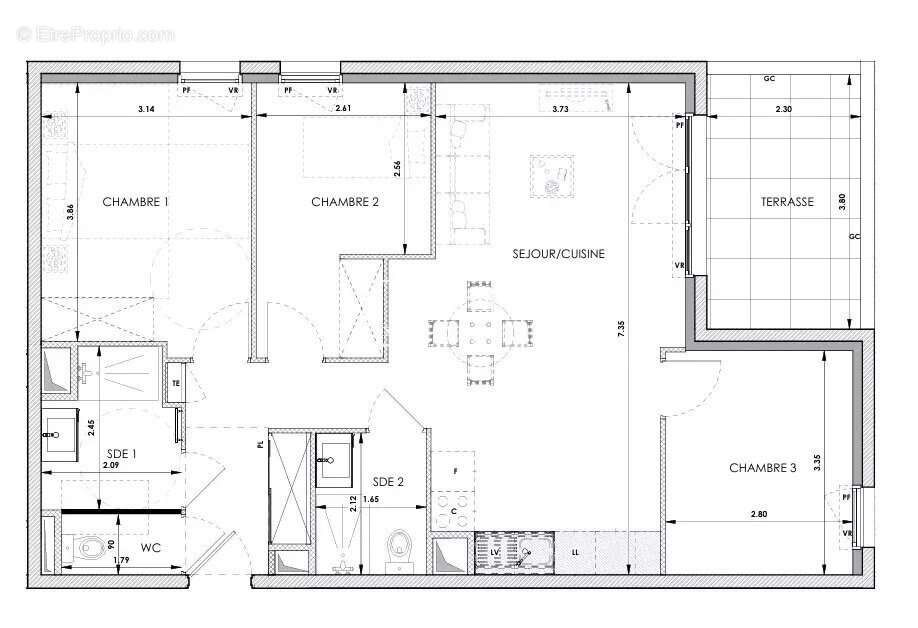 Appartement à CHATEAUNEUF-GRASSE