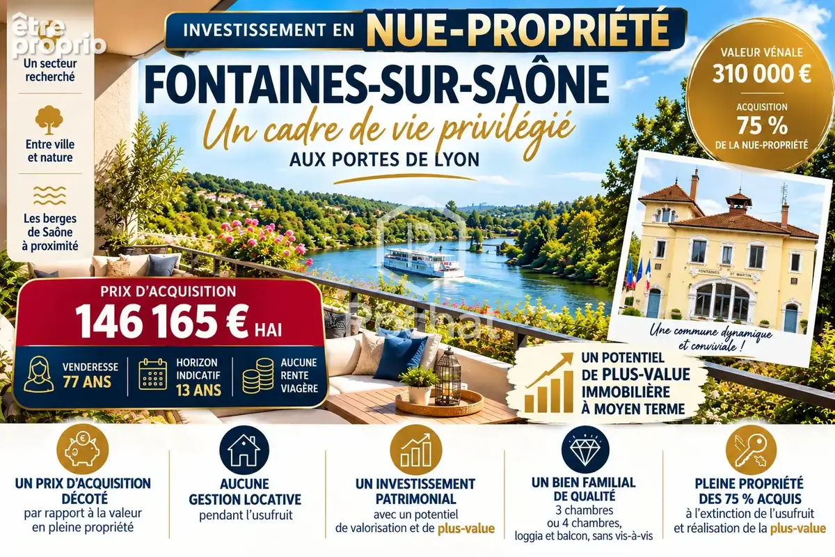Fontaines-sur-saône   investissement en nue-propriété - photo 1