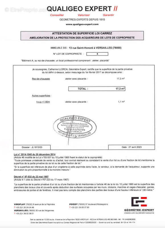 Commerce à VERSAILLES