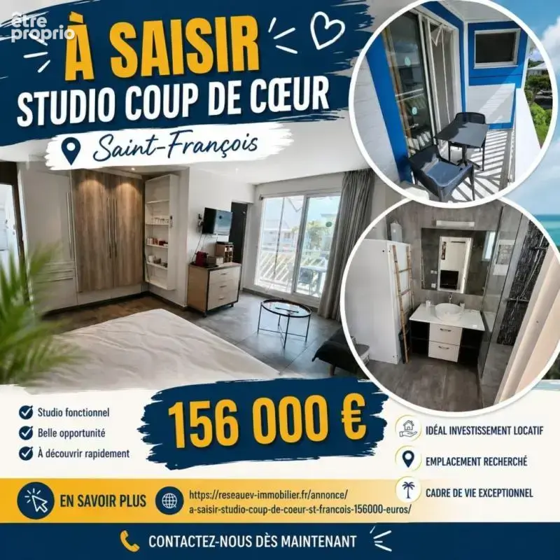 A saisir- studio coup de coeur St François 156000 euros - photo 2