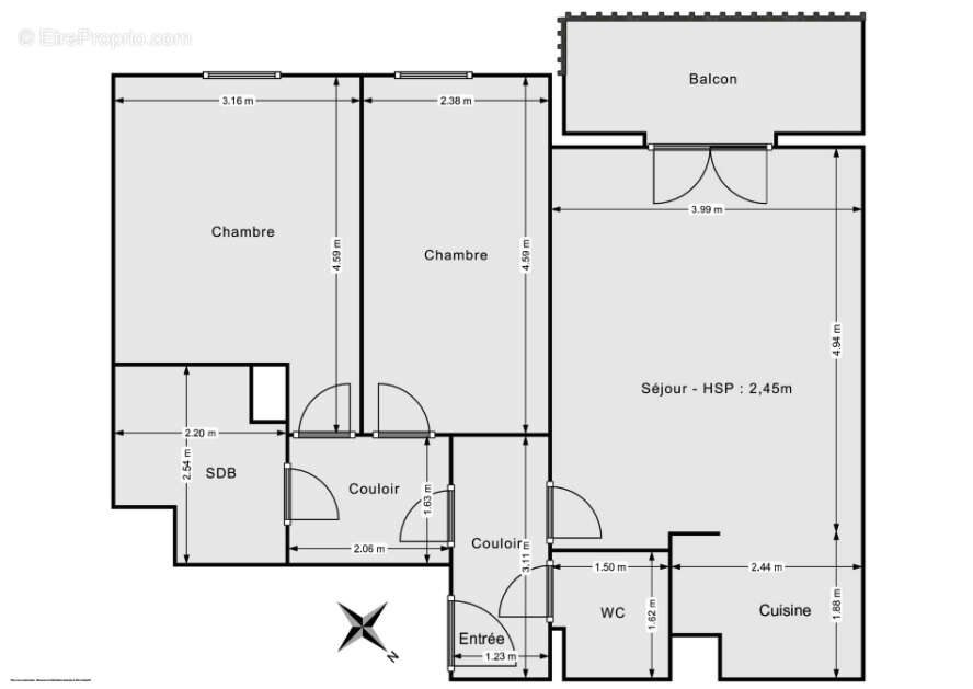 plan 3 pieces Rosny-sous-bois - Appartement à ROSNY-SOUS-BOIS