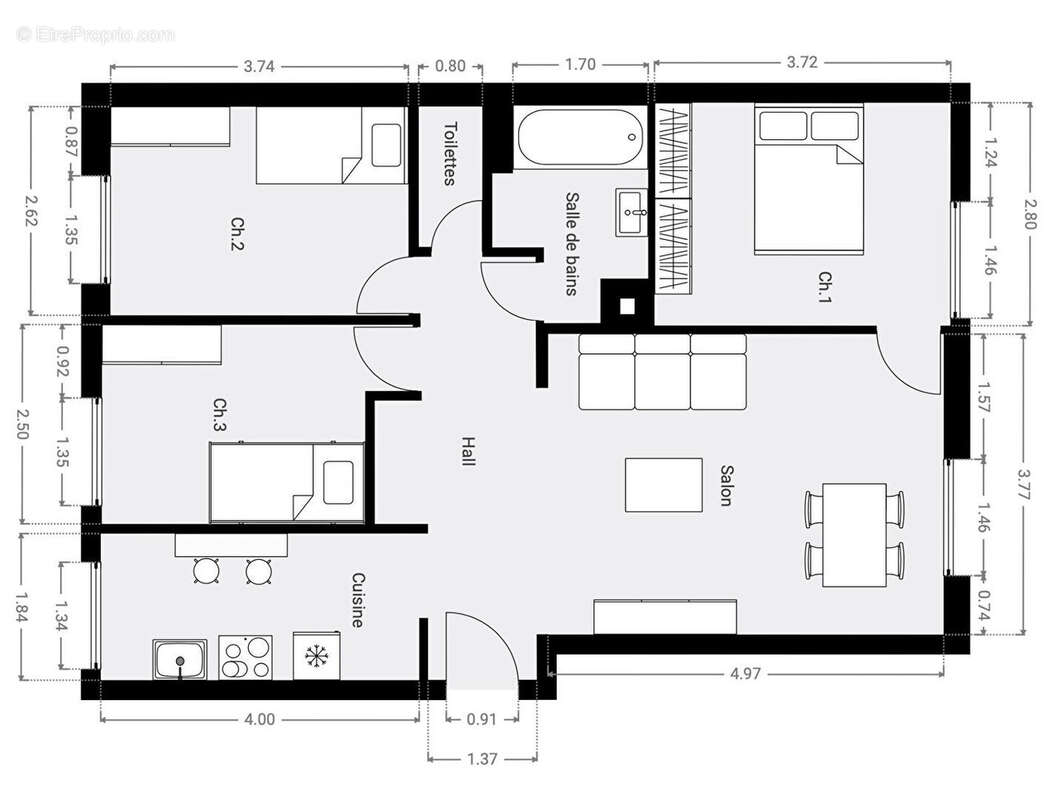 Appartement à PARIS-15E