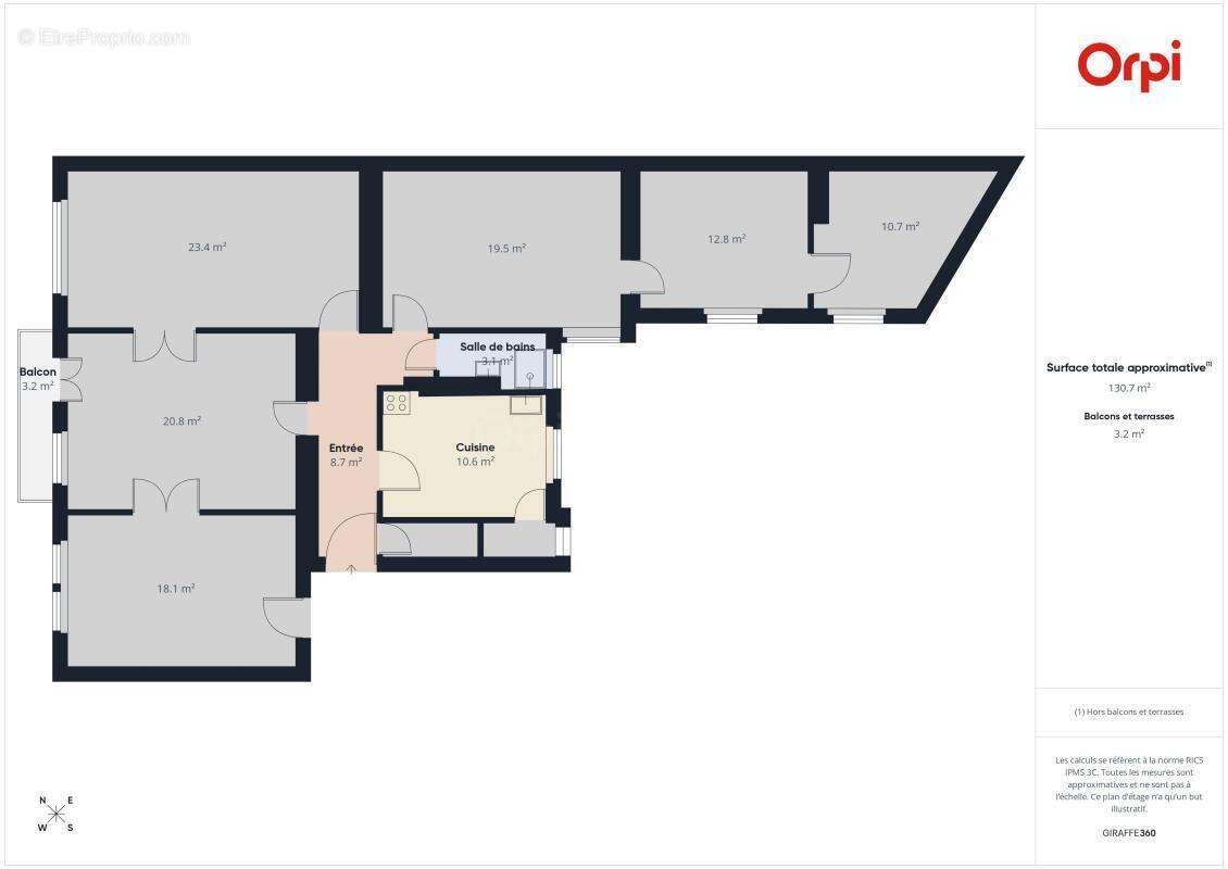 Superbe appartement bourgeois de 130 m² avec balcon - photo 9