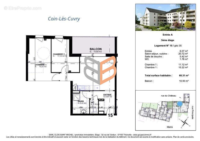 Appartement 60 m² à Coin-Les-Cuvry  - photo 3