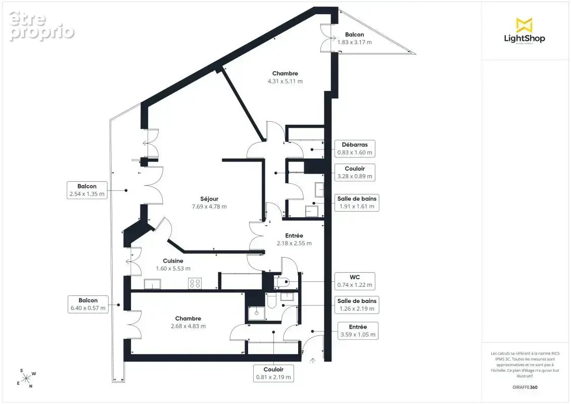 Le pré-saint-gervais – étage élevé avec ascenseur – 4 pièces – terrasse & balcon – parking - photo 12