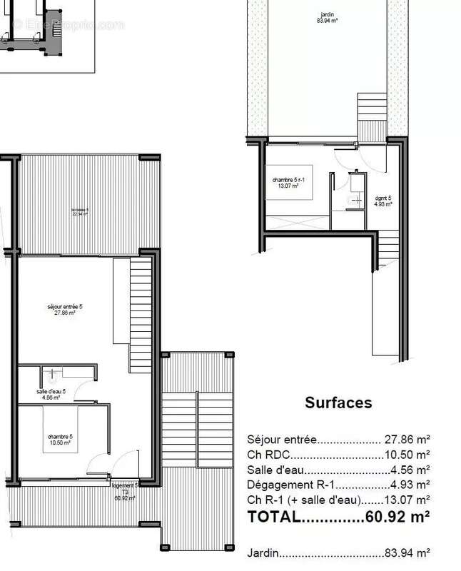 Appartement t3  avec jardin - photo 5