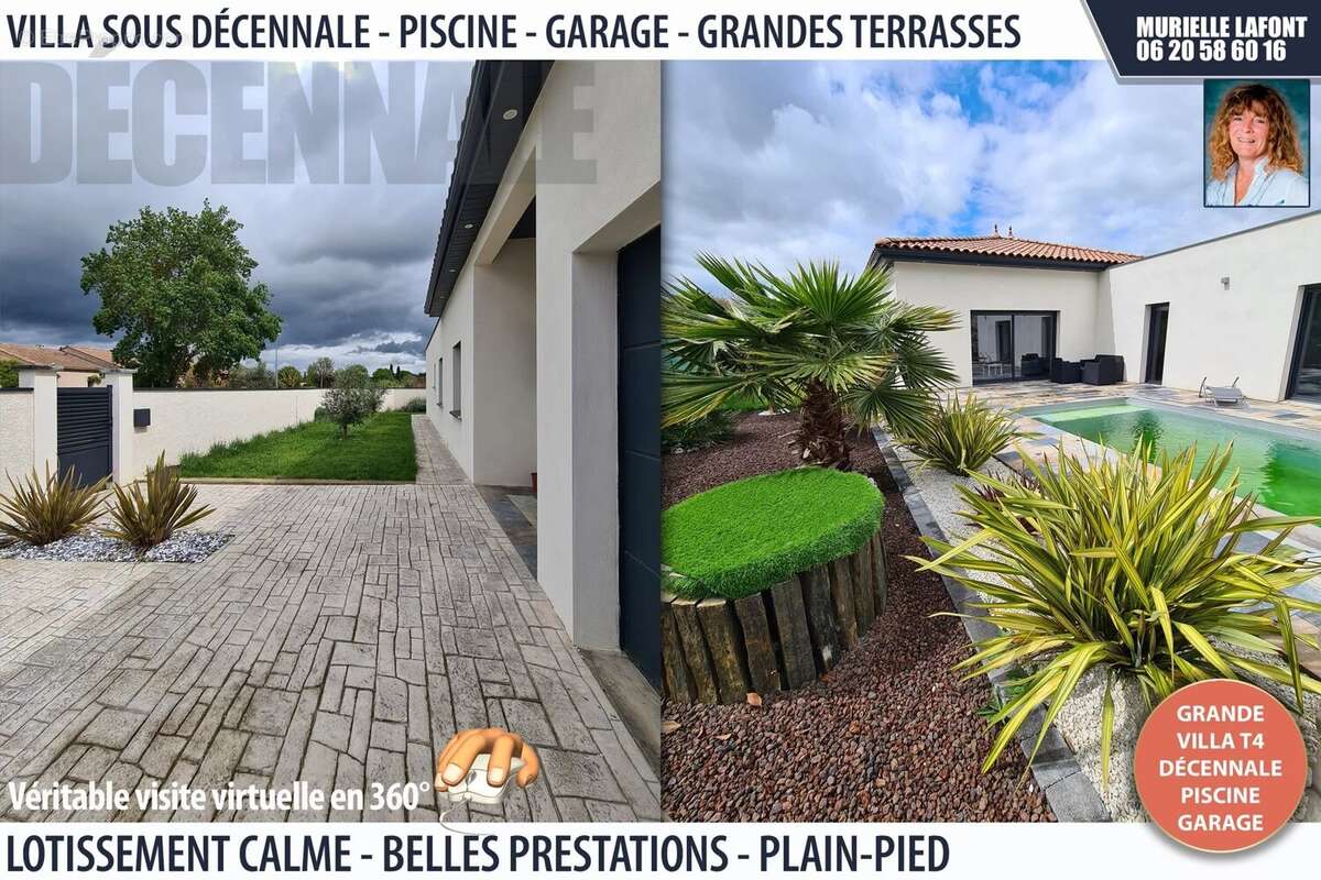 Villa sous décennale, piscine, parcelle paysagée - photo 9