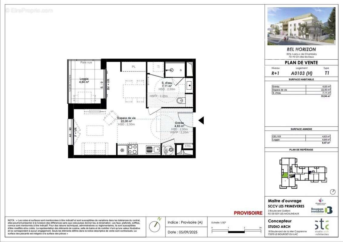Appartement à CHALLES-LES-EAUX