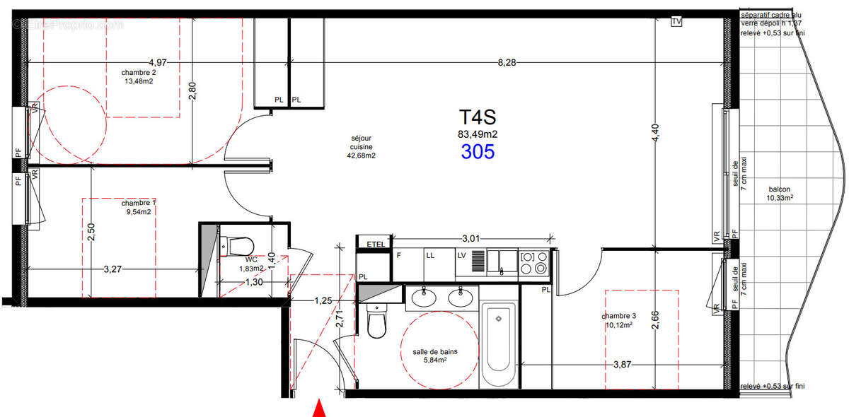 Appartement T4 - Agde - photo 2