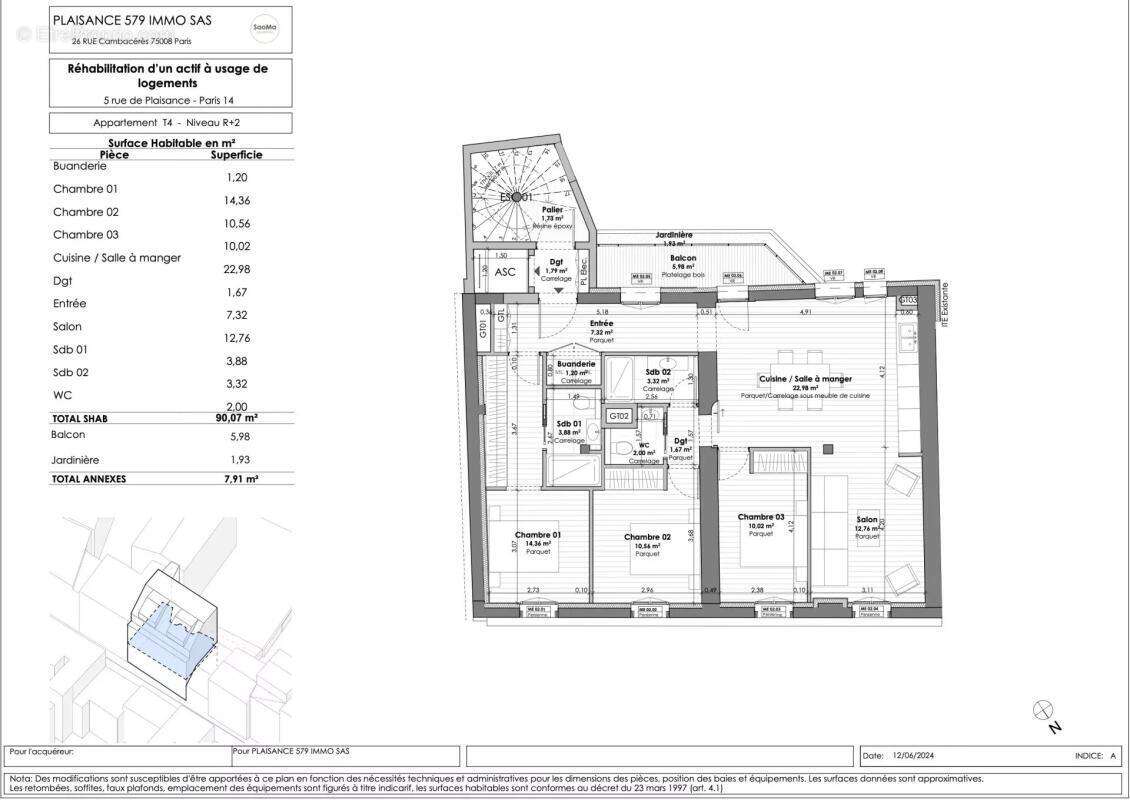 Appartement à PARIS-14E