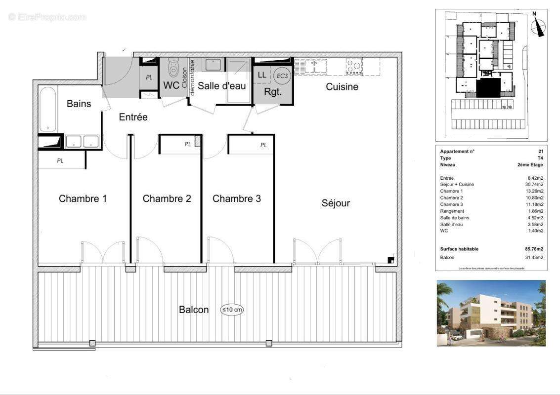Appartement Valras Plage 4 pièce(s) 85.76 m2 - photo 4