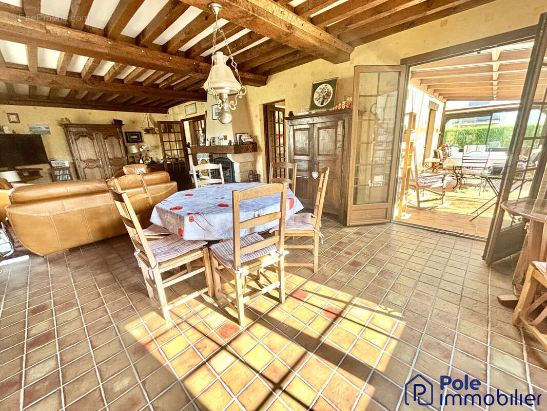 MONDEVILLE MAISON FAMILIALE- SEJOUR SALON AVEC CHEMINEE - Maison à MONDEVILLE