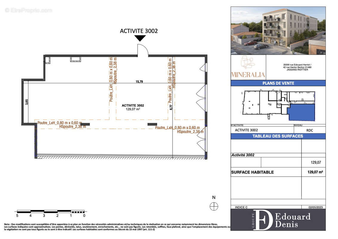 Local professionnel 130m2 centre ville jassans + 2 parkings en ss - photo 9