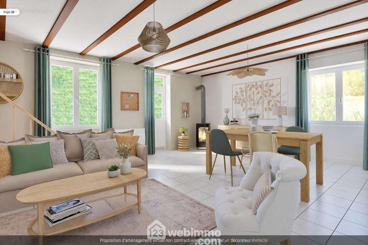 Et proposition virtuelle 3D d&#039;aménagement. - Maison à CIVRAY